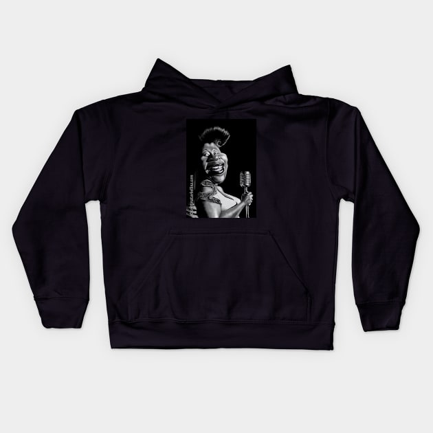 Ella Fitzgerald Kids Hoodie by cristinatorbellina